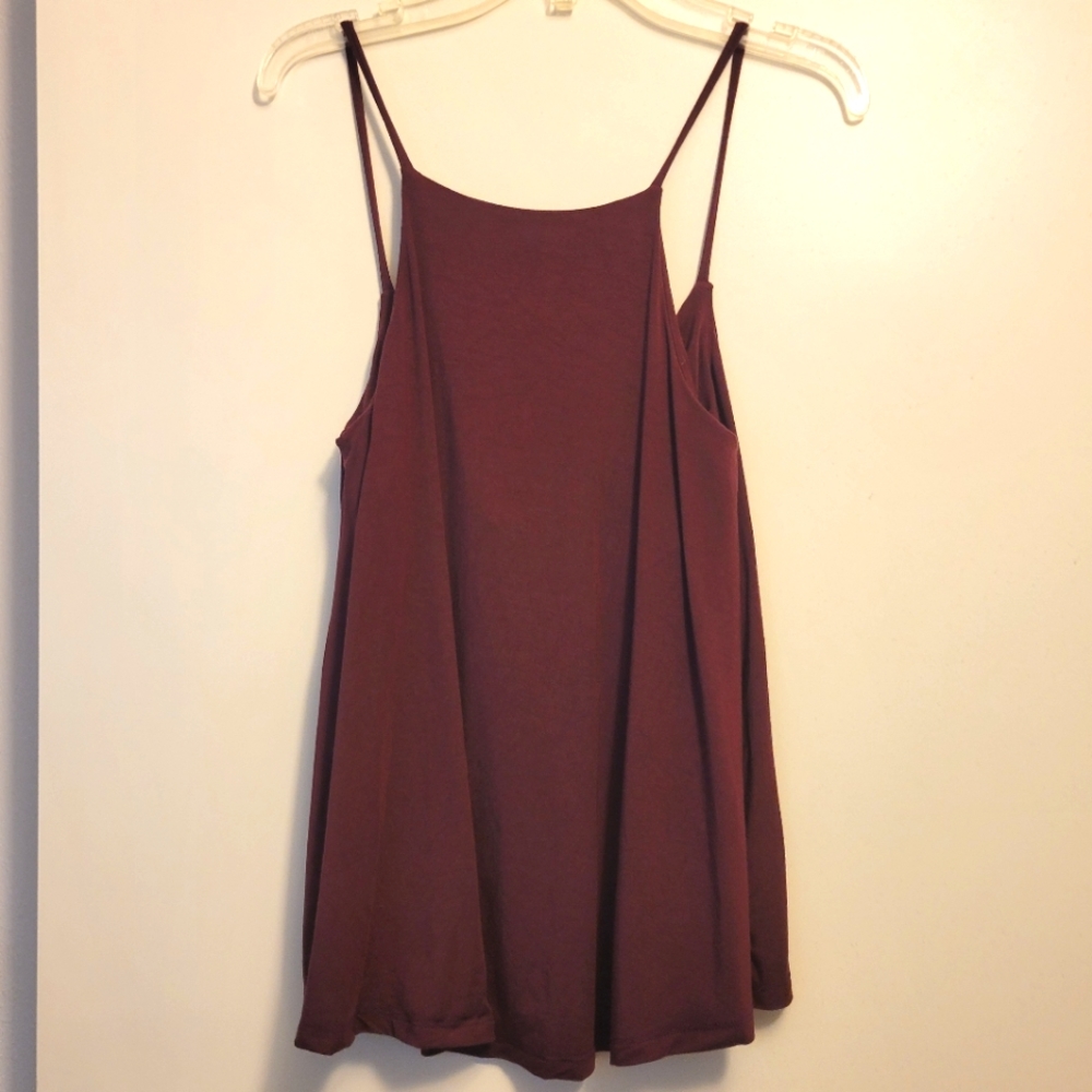 Fighting Eel Burgundy Spaghetti Strap Top